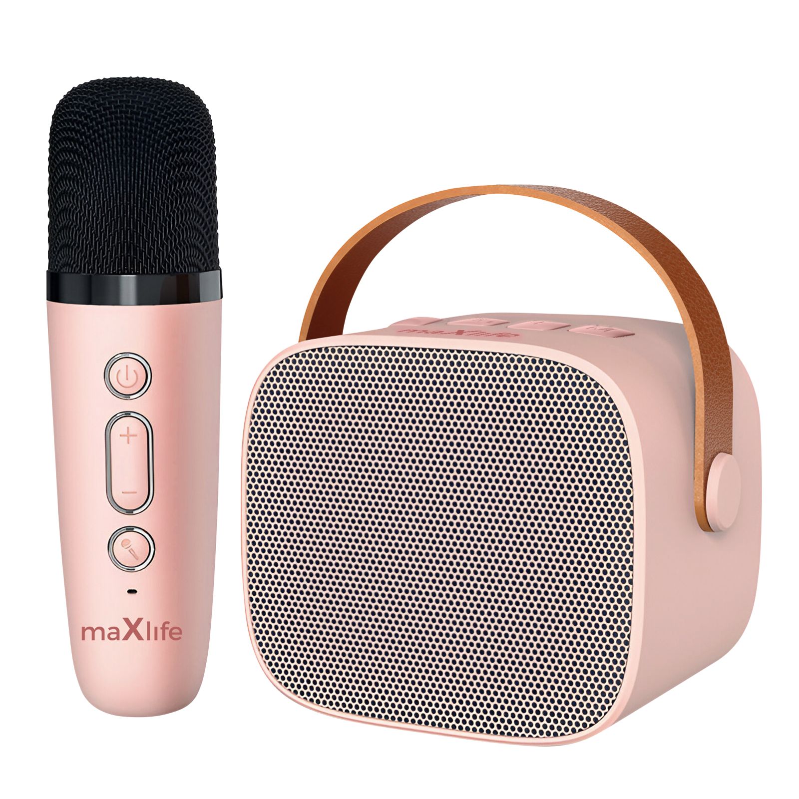 Maxlife Bluetooth Speaker with Microphone - 5-Hour Battery Life, Rose Clear