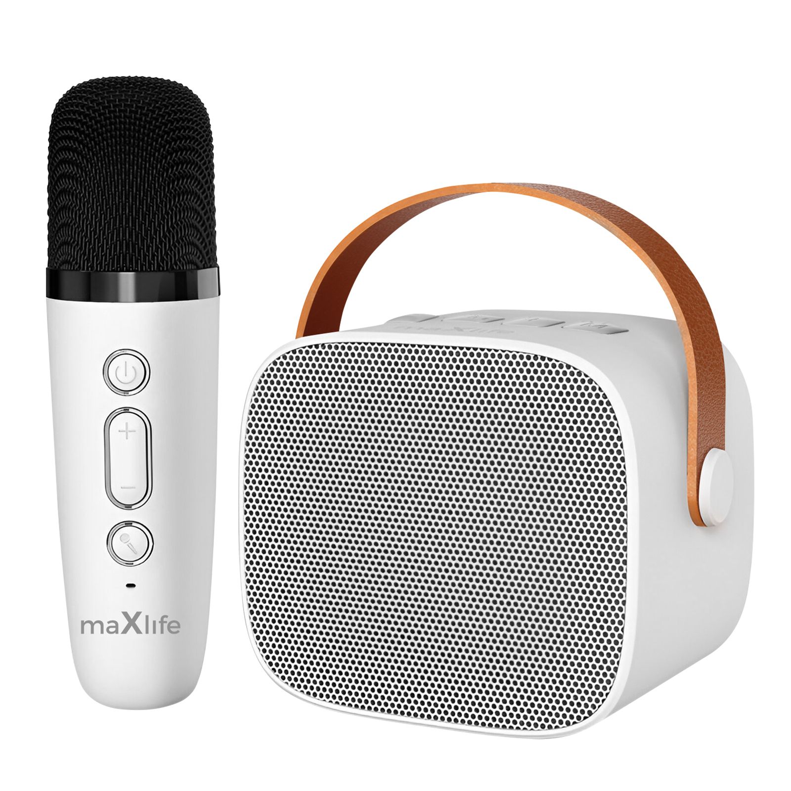 Maxlife Bluetooth Speaker with Microphone - 5 Hour Battery Life, White