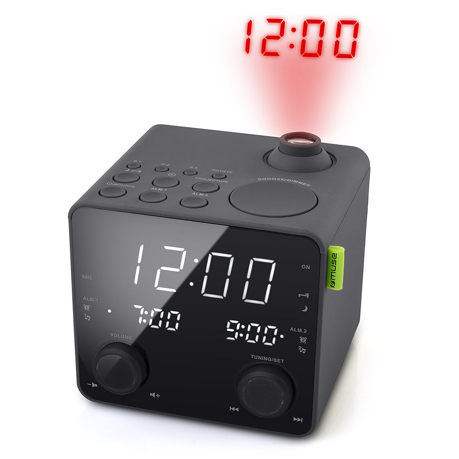 Receptor de radio y despertador Muse M-189 P