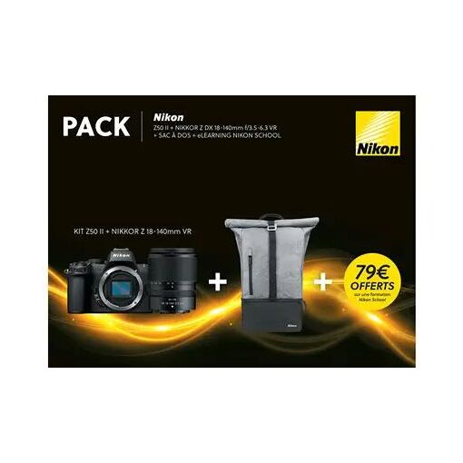 Kit Nikon Z50II 18-140mm VR con mochila y 2 cursos de aprendizaje a distancia