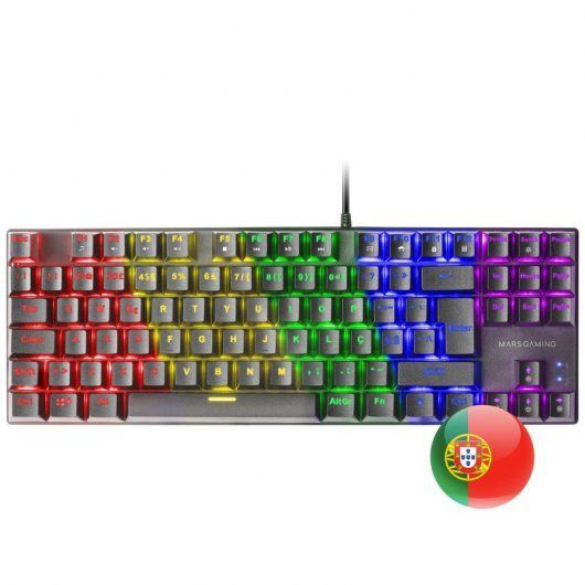 Clavier mécanique Mars Gaming MK80 TKL FRGB, marron