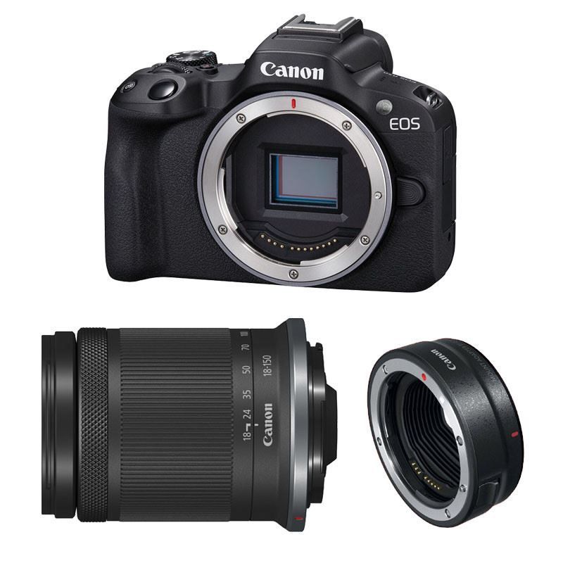 Canon EOS R50 Hybrid Camera + RF-S 18-150mm Lens - 24.2MP - 4K - White