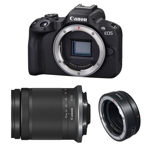 Appareil photo hybride Canon EOS R50 + objectif RF-S 18-150mm - 24,2 mégapixels - 4K - Blanc