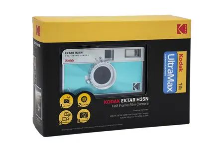 Cámara desechable Kodak EKTAR H35N Azul + Película Kodak Ultramax 24 poses