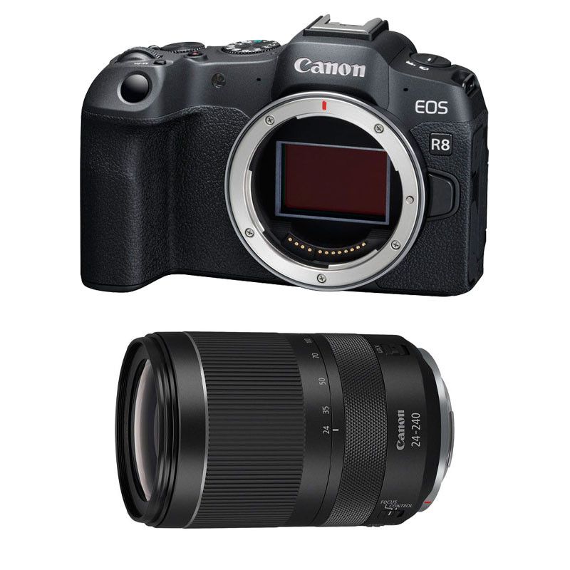 Canon EOS R8 Hybrid Camera + RF 24-240mm f/4-6.3 IS USM - Full Frame Hybrid Camera - 3-Year Warranty