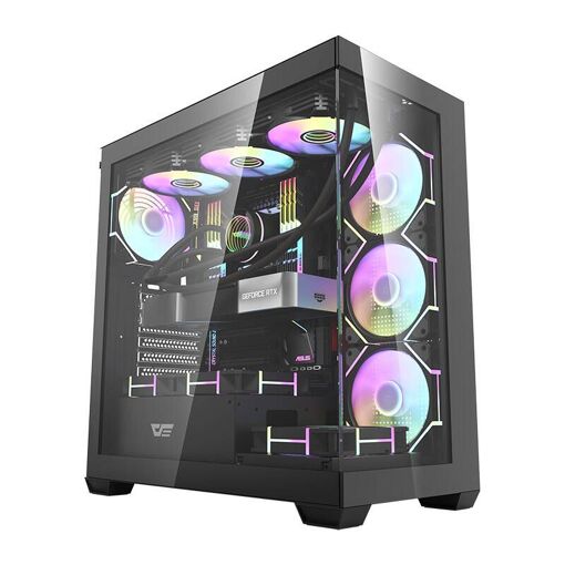 Caja de ordenador Darkflash DS900 (Negra) 7 Ventiladores ARGB