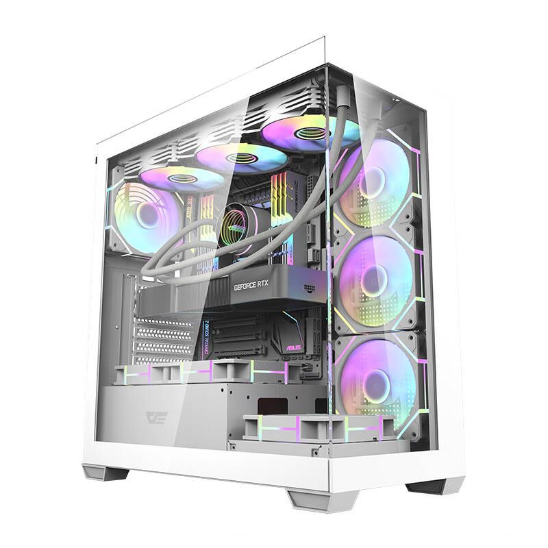Darkflash Computer Case DS900 (White) 7 ARGB Fans