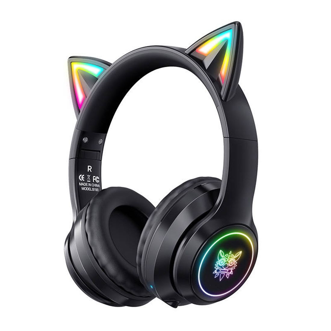 ONIKUMA B90 Negro - Auriculares de juego con iluminación LED RGB Bluetooth 5.0