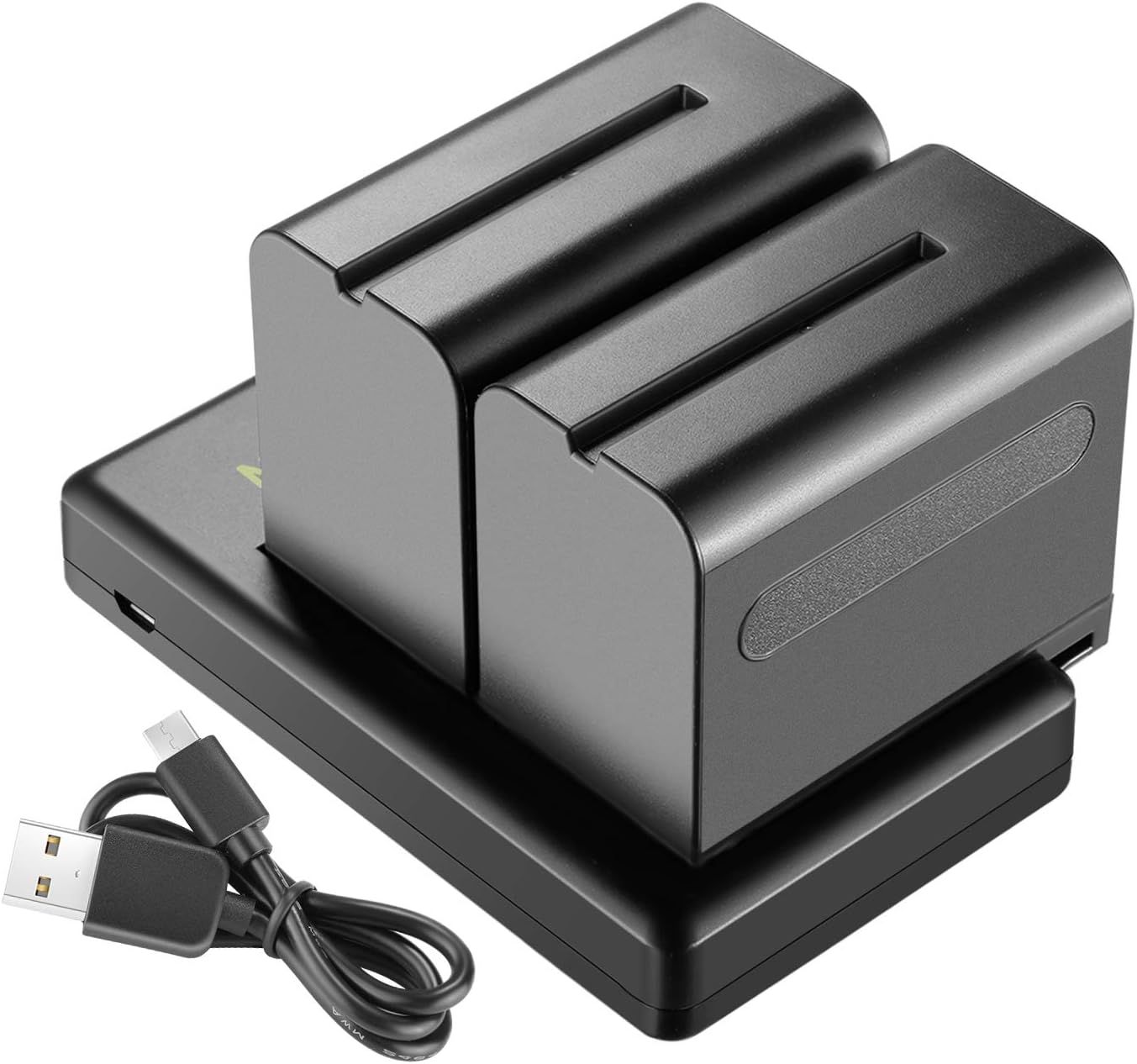 Batterie Neewer Li-ion 2x 6600 mAh avec chargeur USB, compatible avec les caméras Sony NP-F et lumière