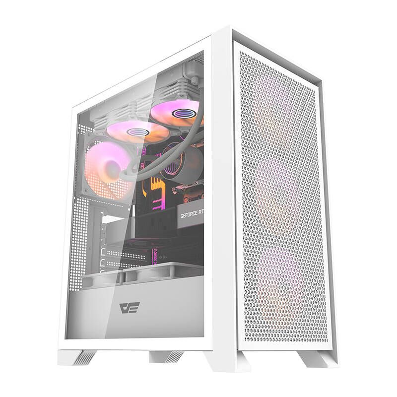 Darkflash Drx70 Mesh Case with 4 RGB Fans (White)