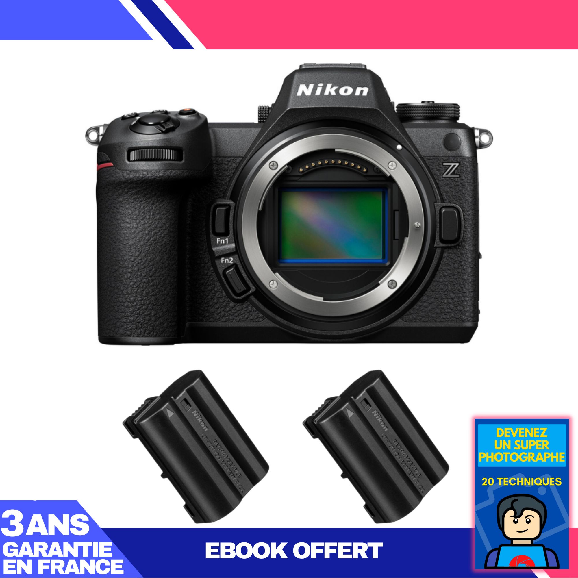 Nikon Z6 III Camera Body + 2 EN-EL15c Batteries + Ebook: Become a Super Photographer