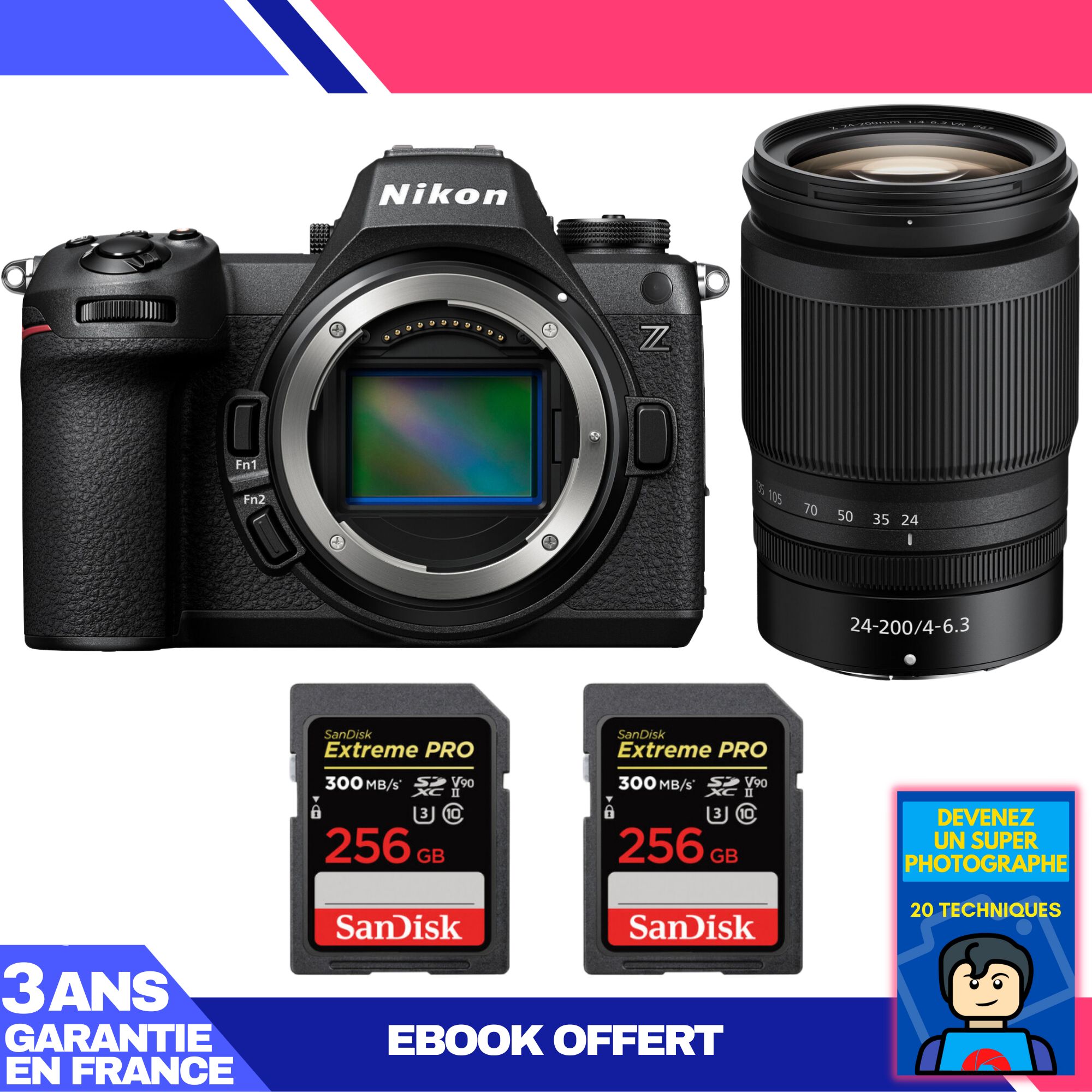 Nikon Z6 III Kit with Z 24-200mm f/4-6.3 VR and 2 SanDisk 256GB Extreme PRO UHS-II SDXC Cards