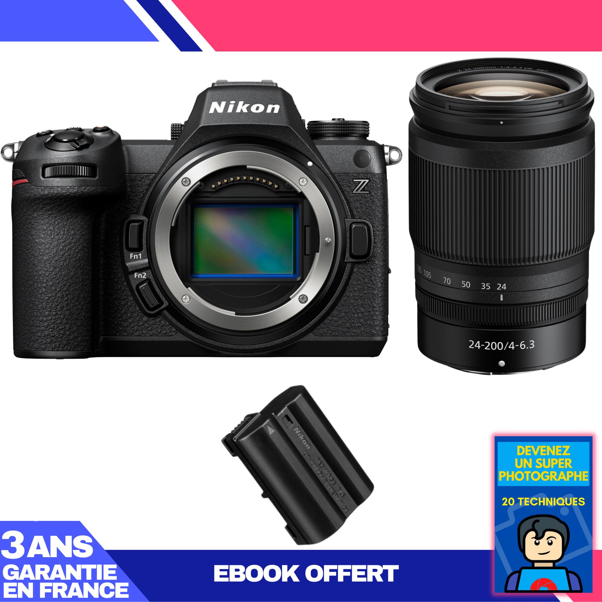 Nikon Z6 III Kit with Z 24-200mm f/4-6.3 VR Lens + EN-EL15c Battery + 'Become a Super Photographer' Ebook