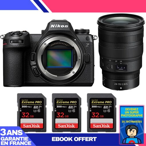 Nikon Z6 III Camera Kit with Z 24-70mm f/2.8 S Lens + 3 SanDisk 32GB Extreme PRO UHS-II SDXC Cards