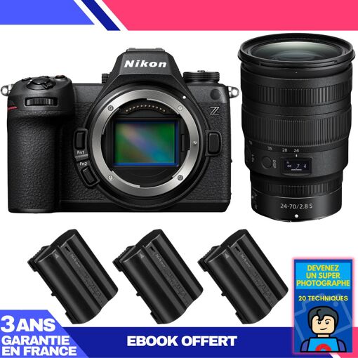 Nikon Z6 III Camera Kit with Z 24-70mm f/2.8 S Lens + 3 EN-EL15c Batteries + Ebook