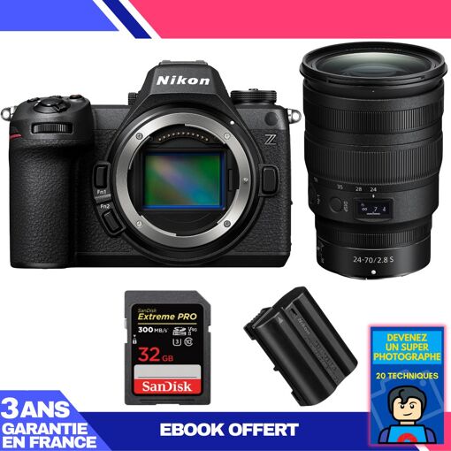 Nikon Z6 III Camera Kit with Z 24-70mm f/2.8 S Lens + 32GB SanDisk Extreme PRO UHS-II SDXC Card + EN-EL15c Battery + Ebook