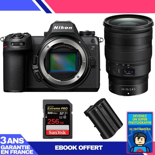 Nikon Z6 III Camera Kit with Z 24-70mm f/2.8 S Lens + SanDisk 256GB Extreme PRO UHS-II SDXC Card + Nikon EN-EL15c Battery + Ebook 'Become a Super Photographer'