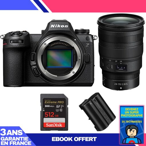 Nikon Z6 III + Z 24-70mm f/2.8 S Lens + 512GB SanDisk Extreme PRO UHS-II SDXC Card + EN-EL15c Battery + Ebook