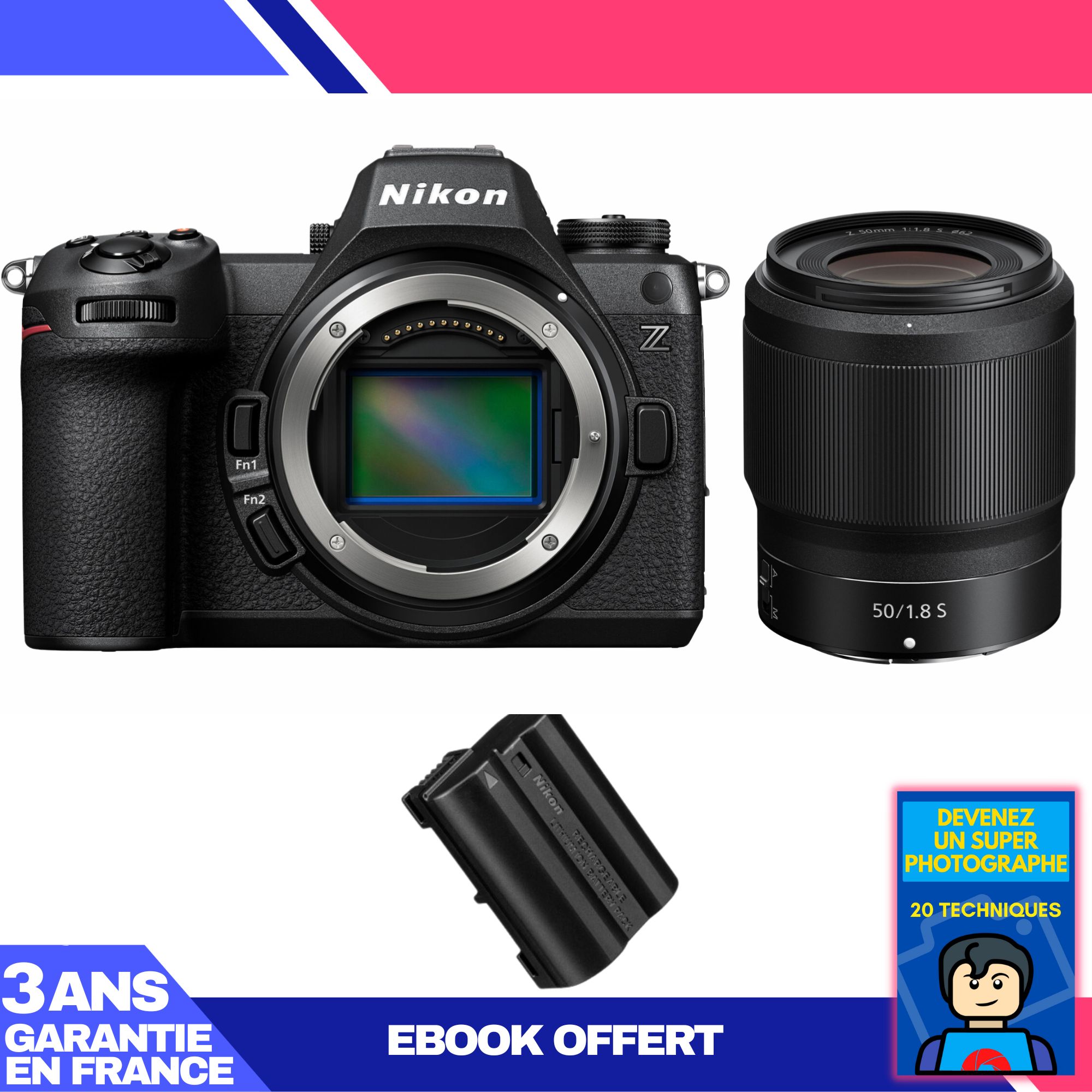 Nikon Z6 III Camera + Z 50mm f/1.8 S Lens + EN-EL15c Battery + 'Become a Super Photographer' Ebook