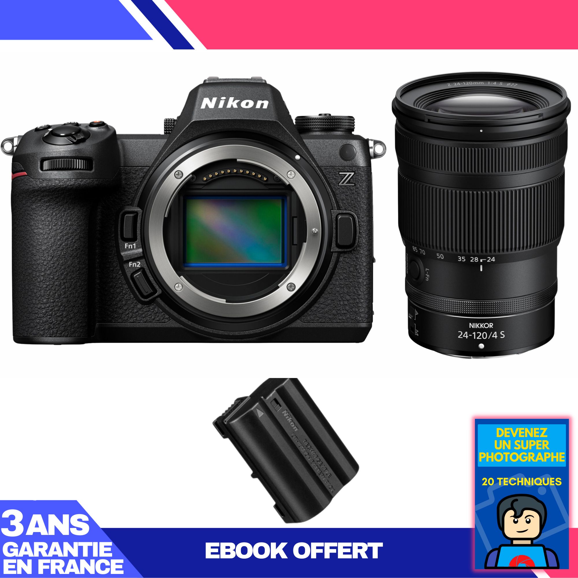 Nikon Z6 III Kit with Z 24-120mm f/4 S Lens + EN-EL15c Battery + 'Become a Super Photographer' Ebook