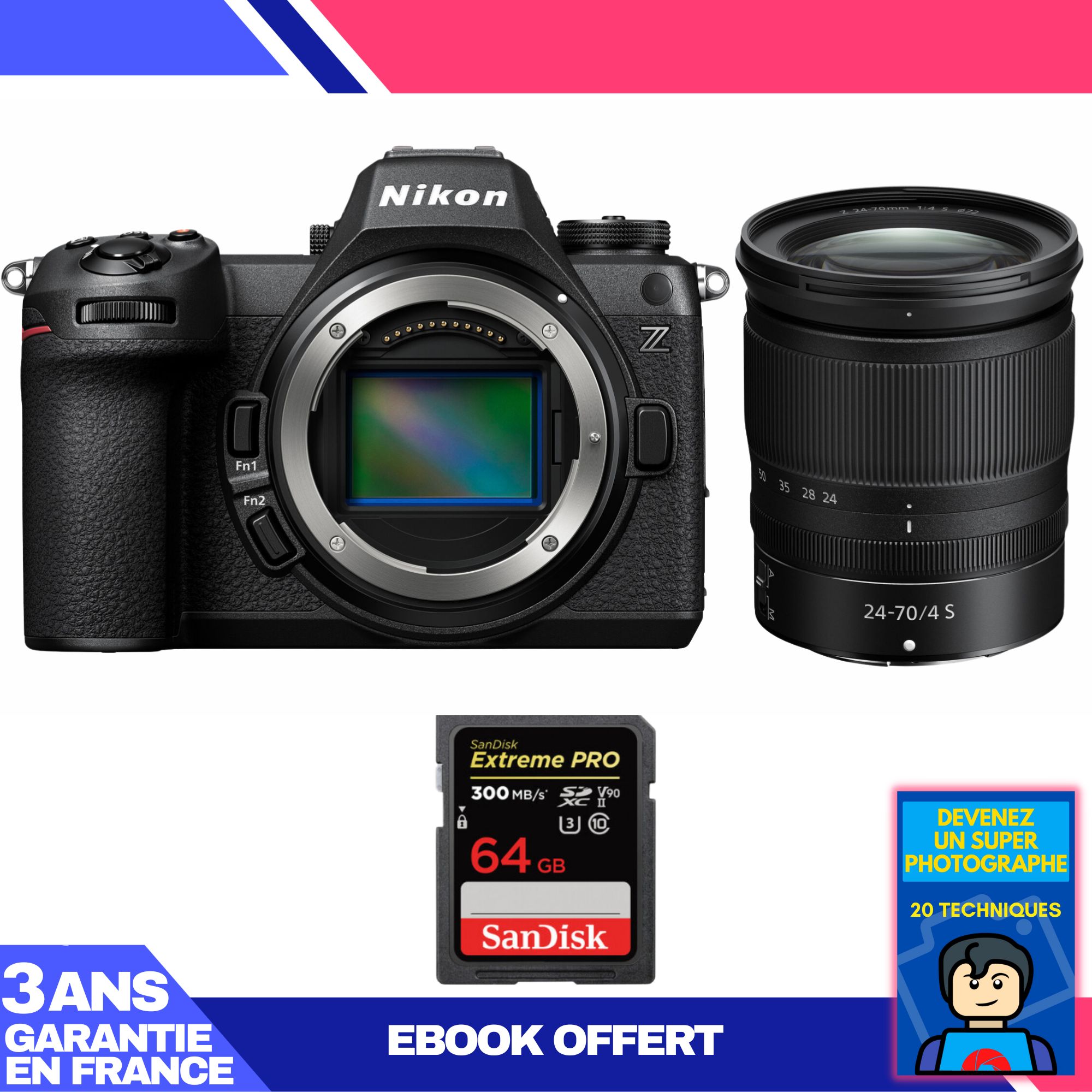 Nikon Z6 III Mirrorless Camera Kit with Z 24-70mm f/4 S Lens and Sandisk 64GB Card