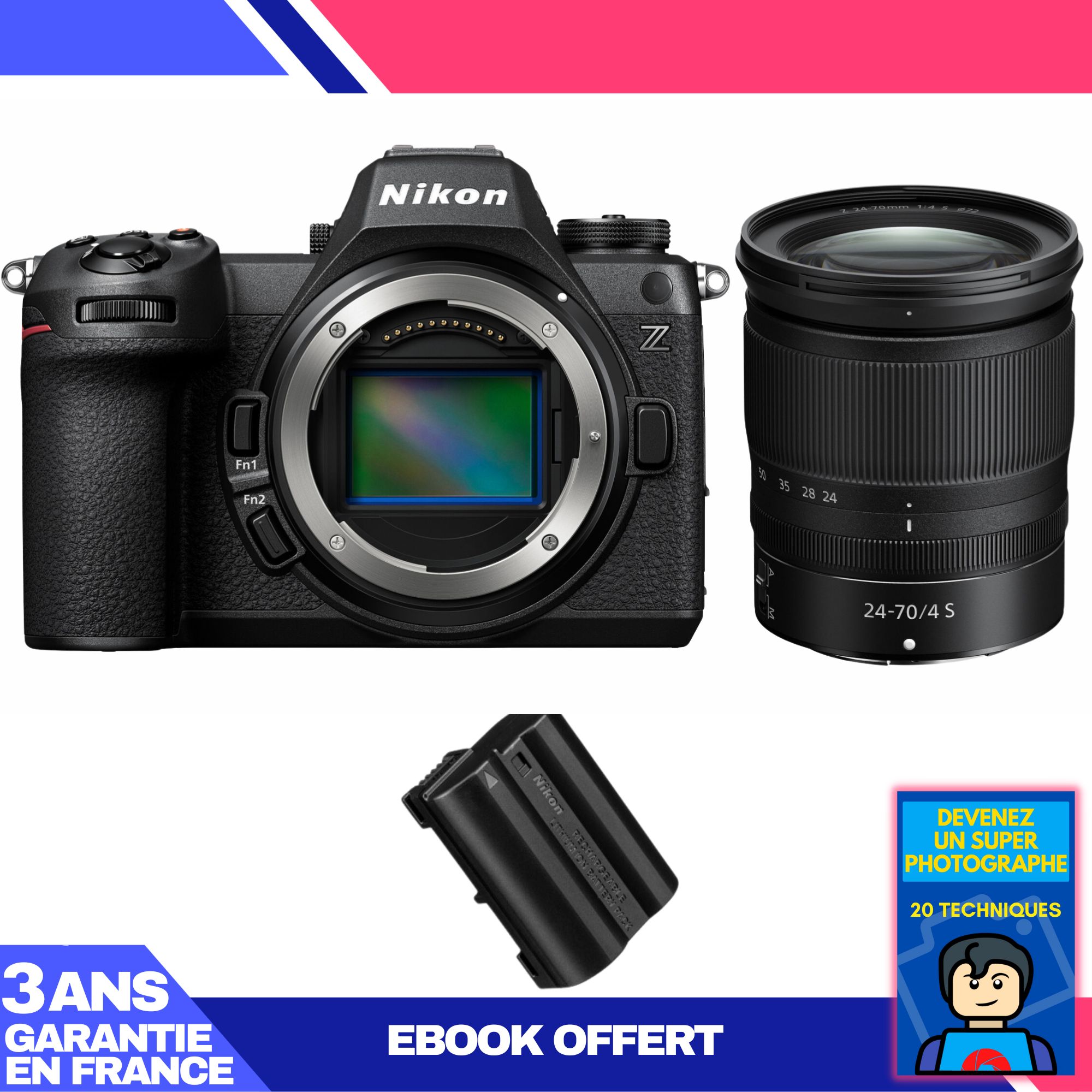 Nikon Z6 III + Z 24-70mm f/4 S Lens + EN-EL15c Battery + 'Become a Super Photographer' Ebook