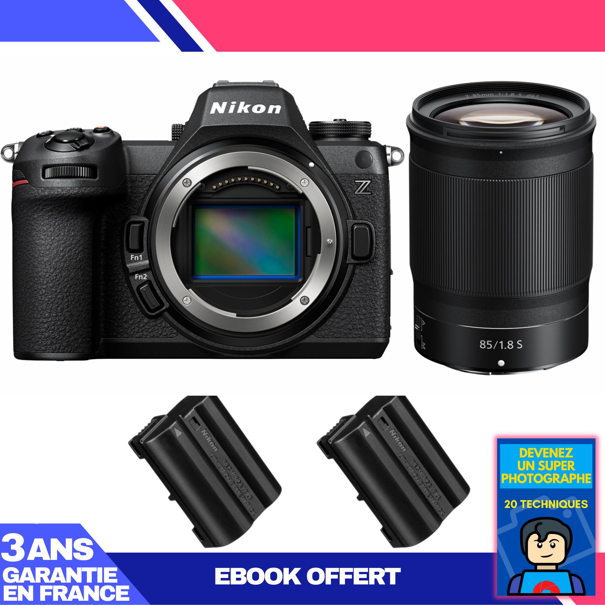 Nikon Z6 III Camera + 85mm f/1.8 S Lens + 2 EN-EL15c Batteries + 'Become a Super Photographer' Ebook