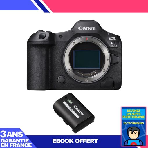 Kit de cámara Canon EOS R5 Mark II con LP-E6P y ebook 'Conviértete en un fotógrafo súper'