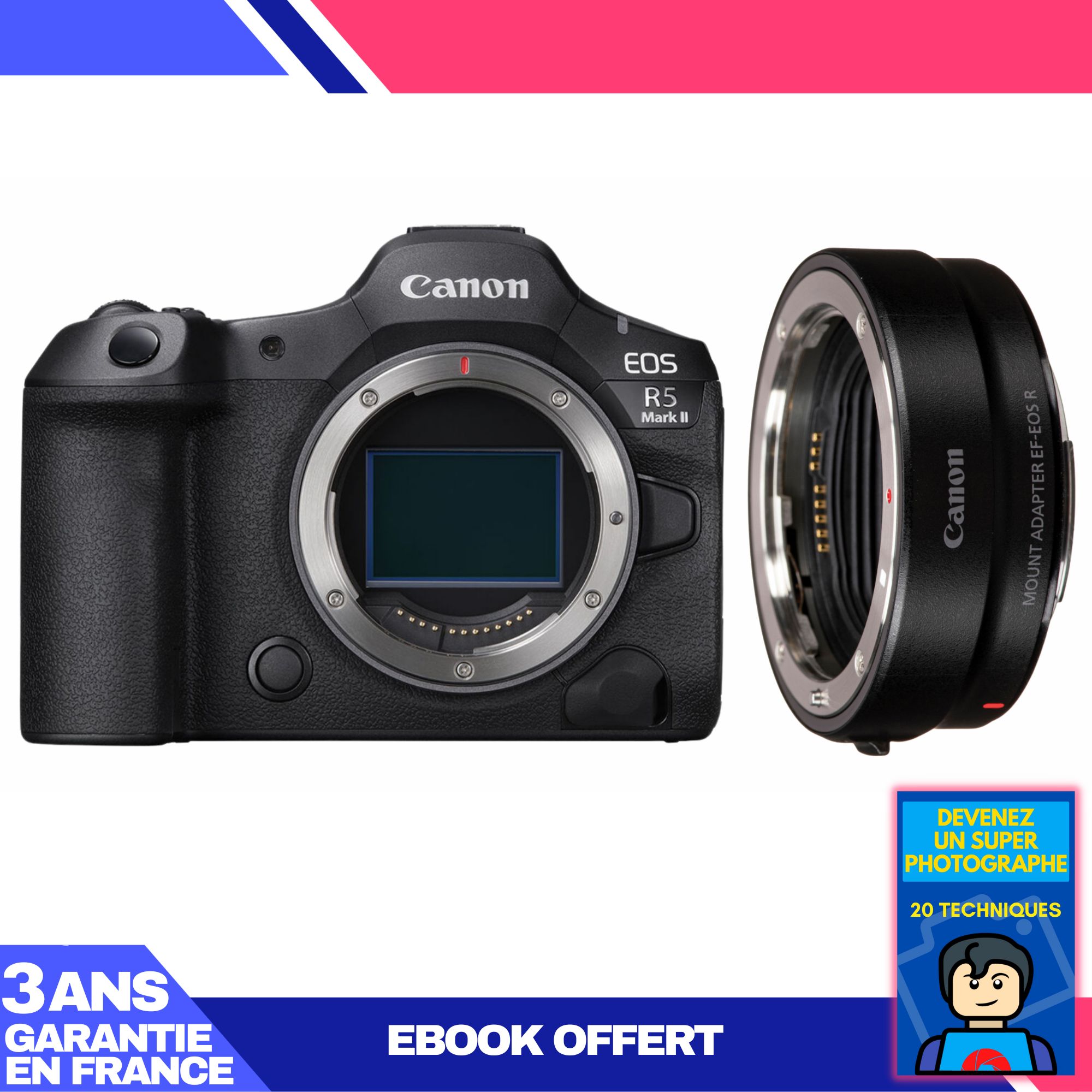 Cámara Canon EOS R5 Mark II + Adaptador EF-EOS R + Ebook: Conviértete en un Fotógrafo Profesional
