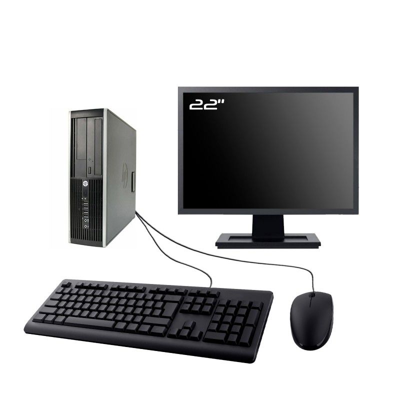 HP Elite 8200 SFF PC - 22" Screen, i5-2400, 8GB RAM, 240GB SSD, DVD Drive, WiFi