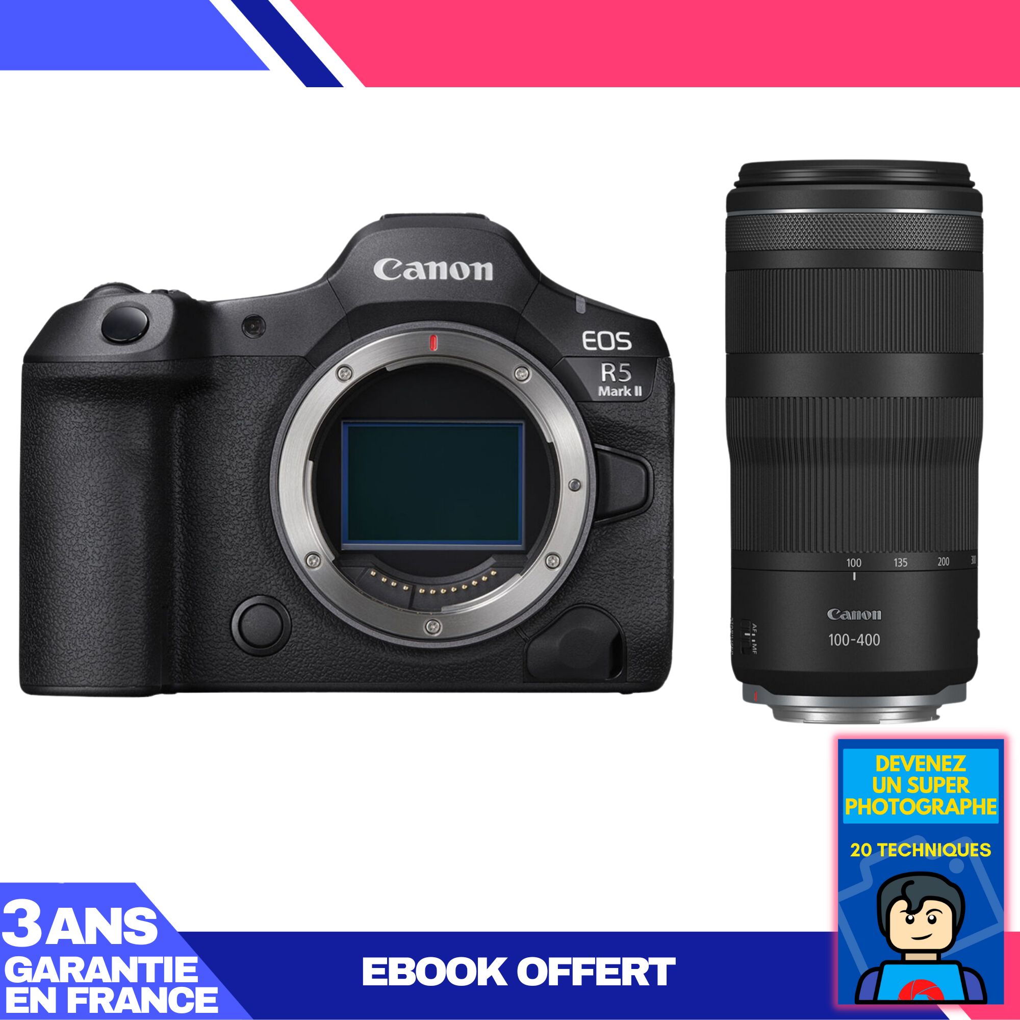 Canon EOS R5 Mark II Camera + 100-400mm f/5.6-8 IS USM Lens + Ebook: Become a Super Photographer