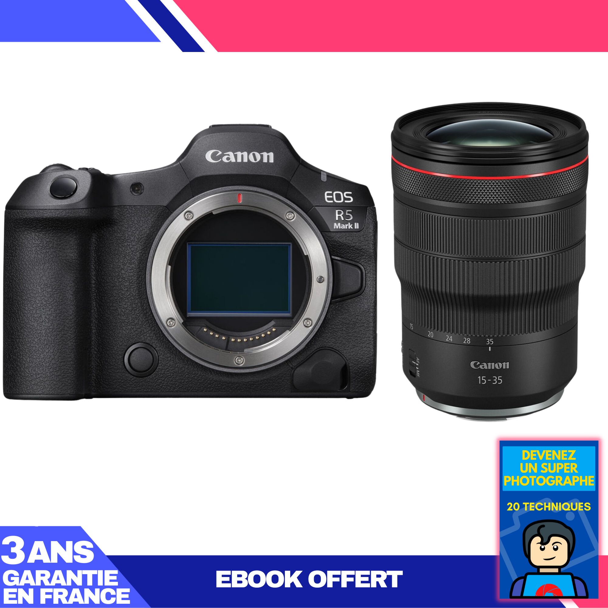 Canon EOS R5 Mark II Camera with RF 15-35mm f/2.8 L IS USM Lens + 'Become a Super Photographer' Ebook