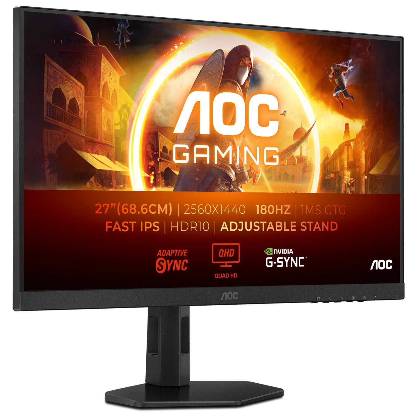 AOC G4 Q27G4XF 27" Quad HD LED Monitor, Black and Grey