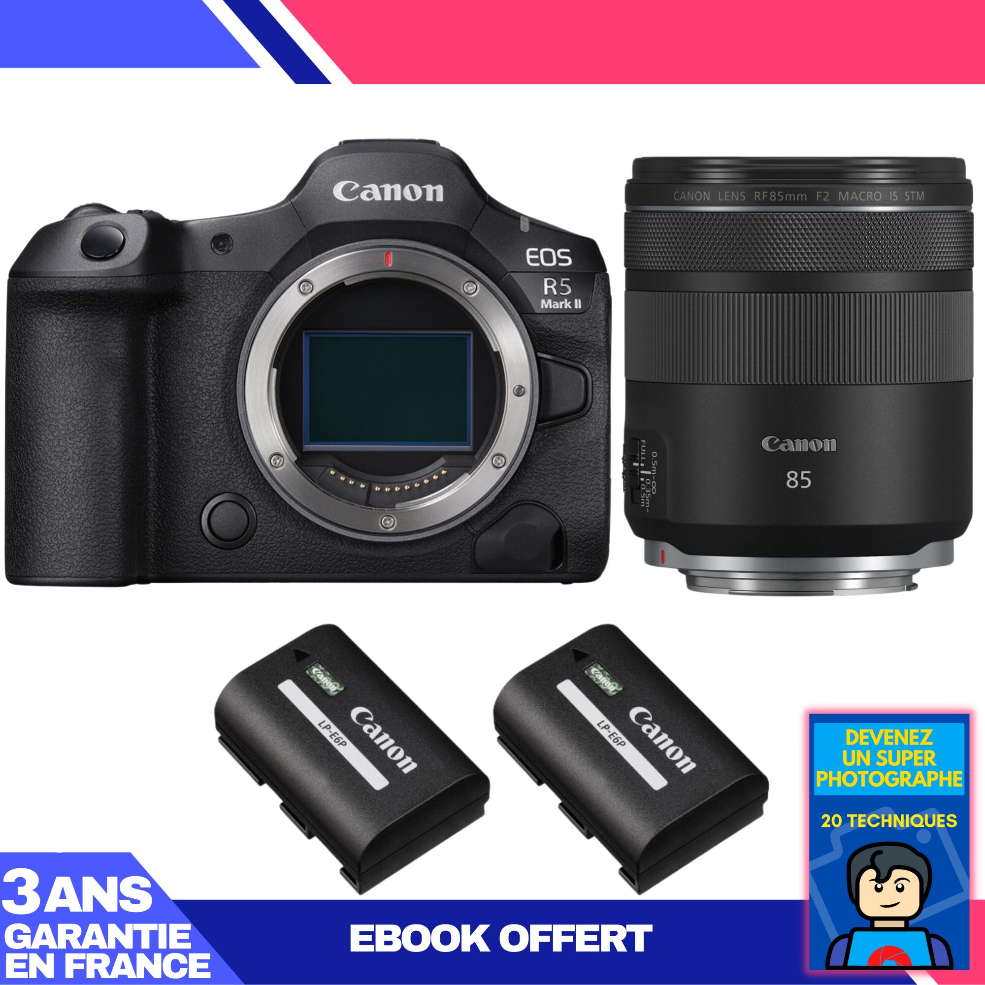 Kit Canon EOS R5 Mark II + Objetivo RF 85mm f/2 Macro IS STM
