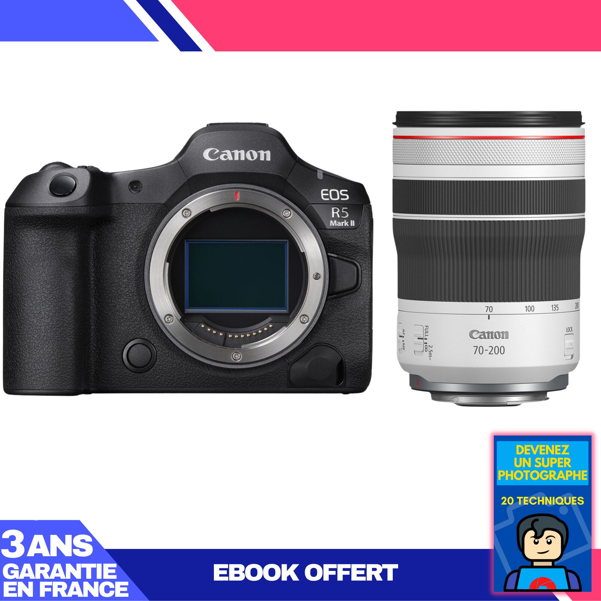 Canon EOS R5 Mark II Camera + RF 70-200mm f/4 L IS USM Lens + Ebook 'Become a Super Photographer'