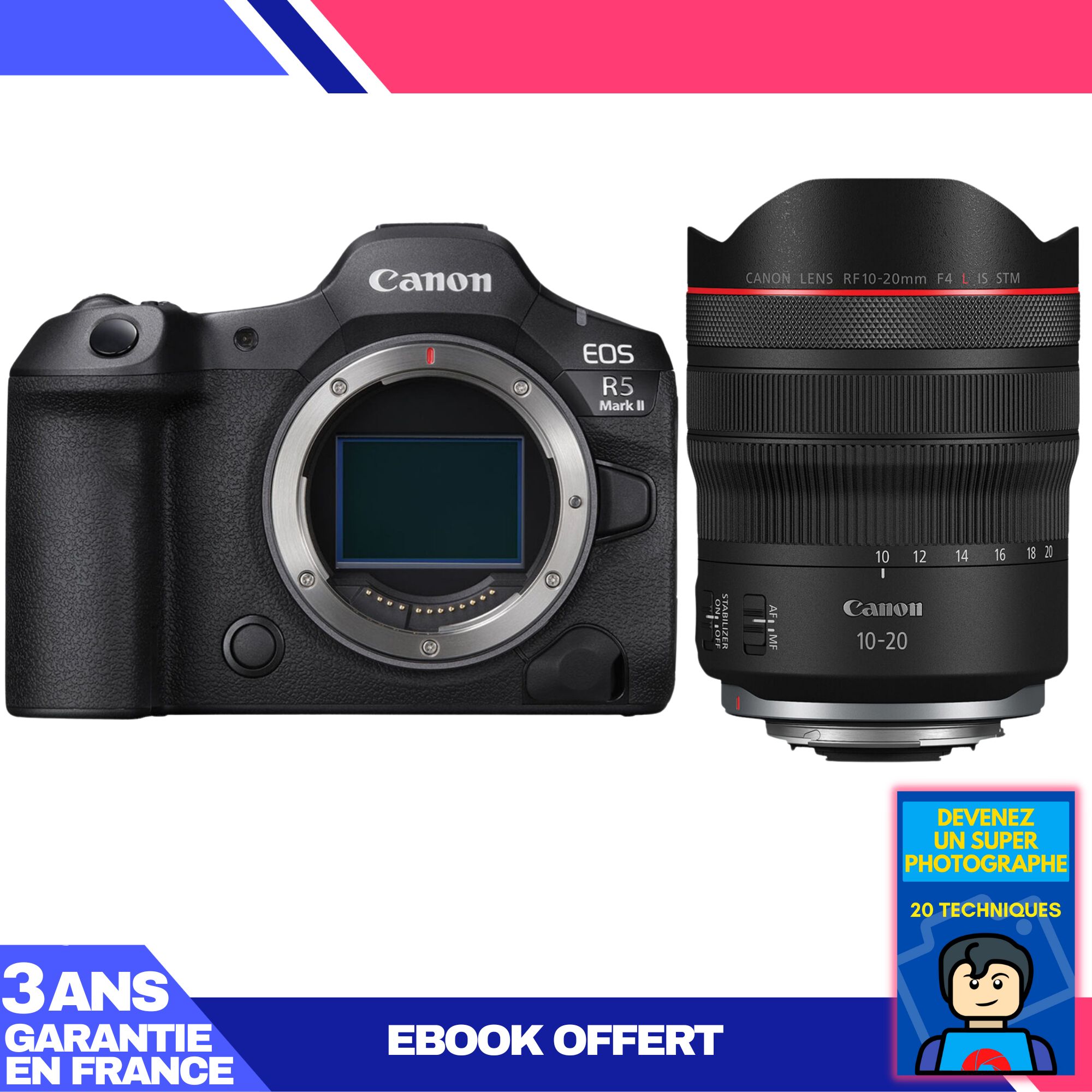 Canon EOS R5 Mark II Camera + RF 10-20mm f/4 L IS STM Lens + Ebook: Become a Super Photographer