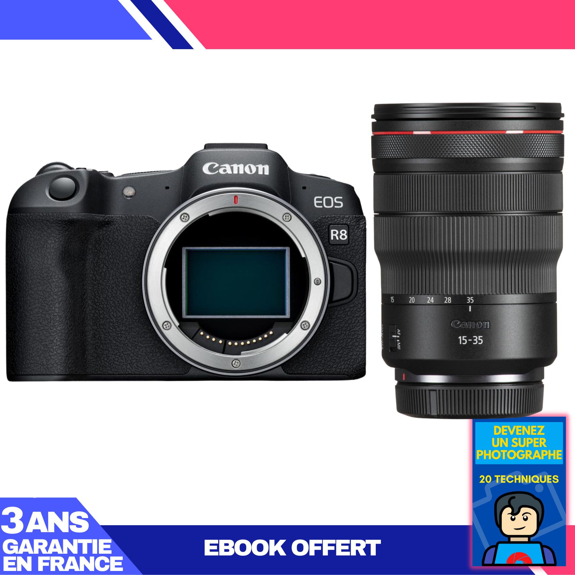 Canon EOS R8 Body + RF 15-35mm f/2.8 L IS USM + Ebook 'Become a Superphotographer'
