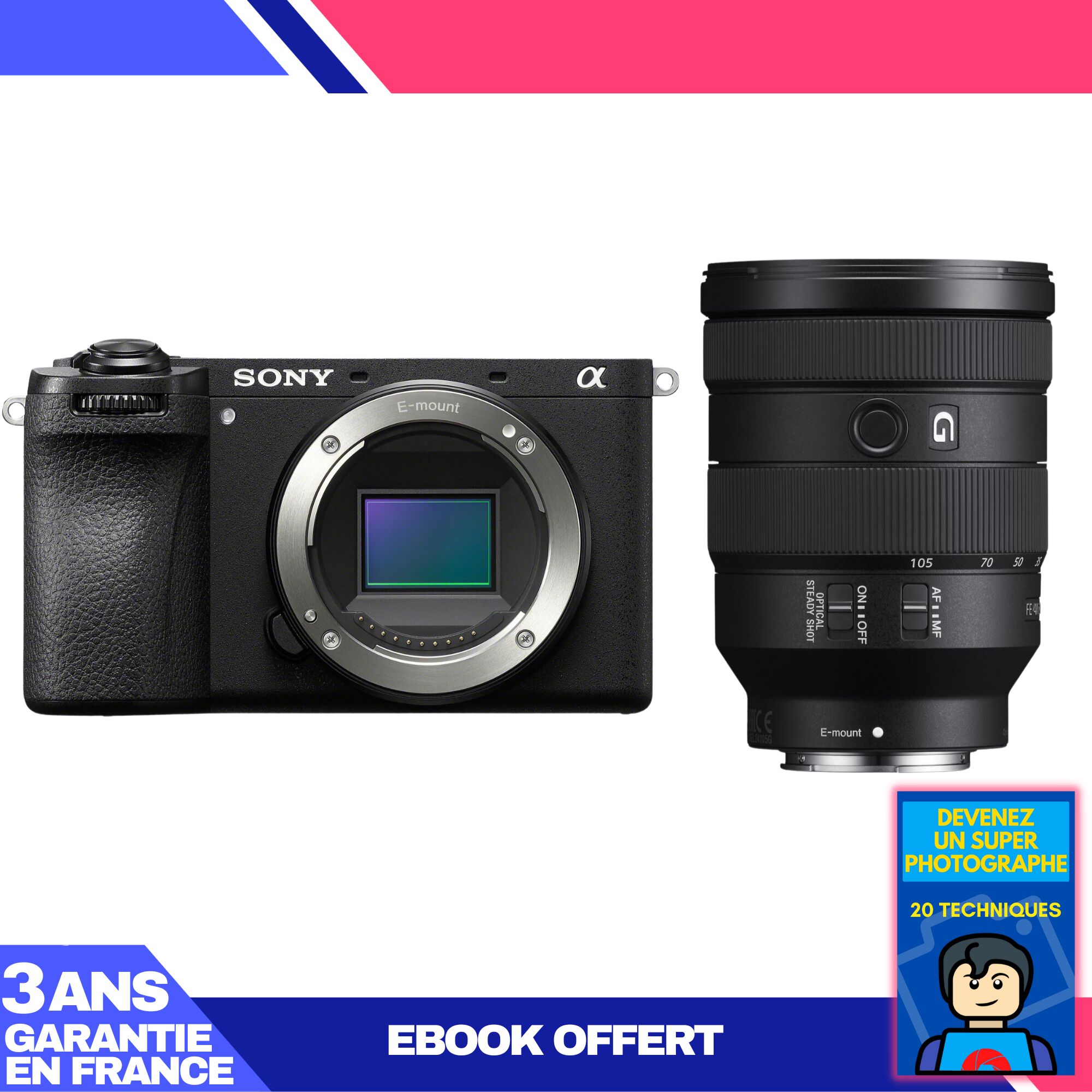 Sony A6700 Mirrorless Camera + FE 24-105mm f/4 G OSS Lens + 'Become a Super Photographer' Ebook