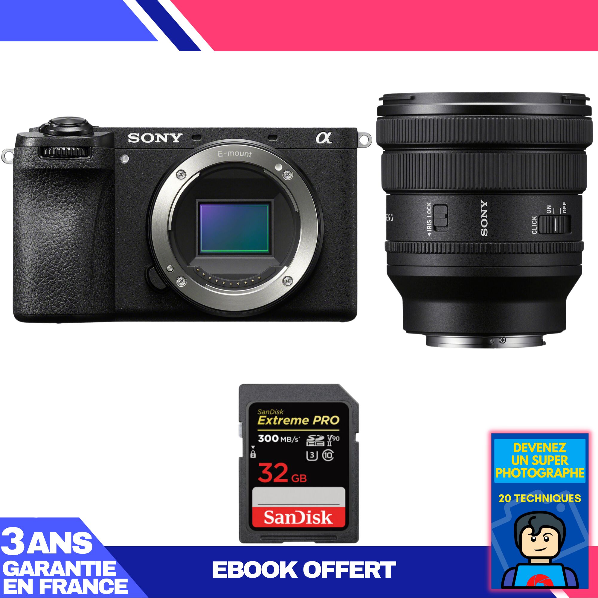Sony A6700 Mirrorless Camera + FE PZ 16-35mm f/4 G Lens + 1 SanDisk 32GB Extreme PRO UHS-II SDXC Card