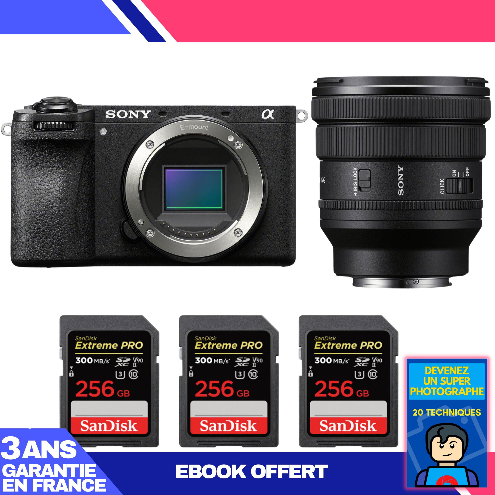 Sony A6700 + FE PZ 16-35mm f/4 G Lens + 3x 256GB SanDisk Extreme PRO UHS-II SDXC Memory Cards