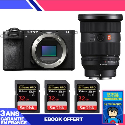 Sony A6700 Mirrorless Camera + FE 24-70mm f/2.8 GM II Lens + 3 SanDisk 32GB Extreme PRO UHS-II SDXC Cards + 'Become a Super Photographer' Ebook