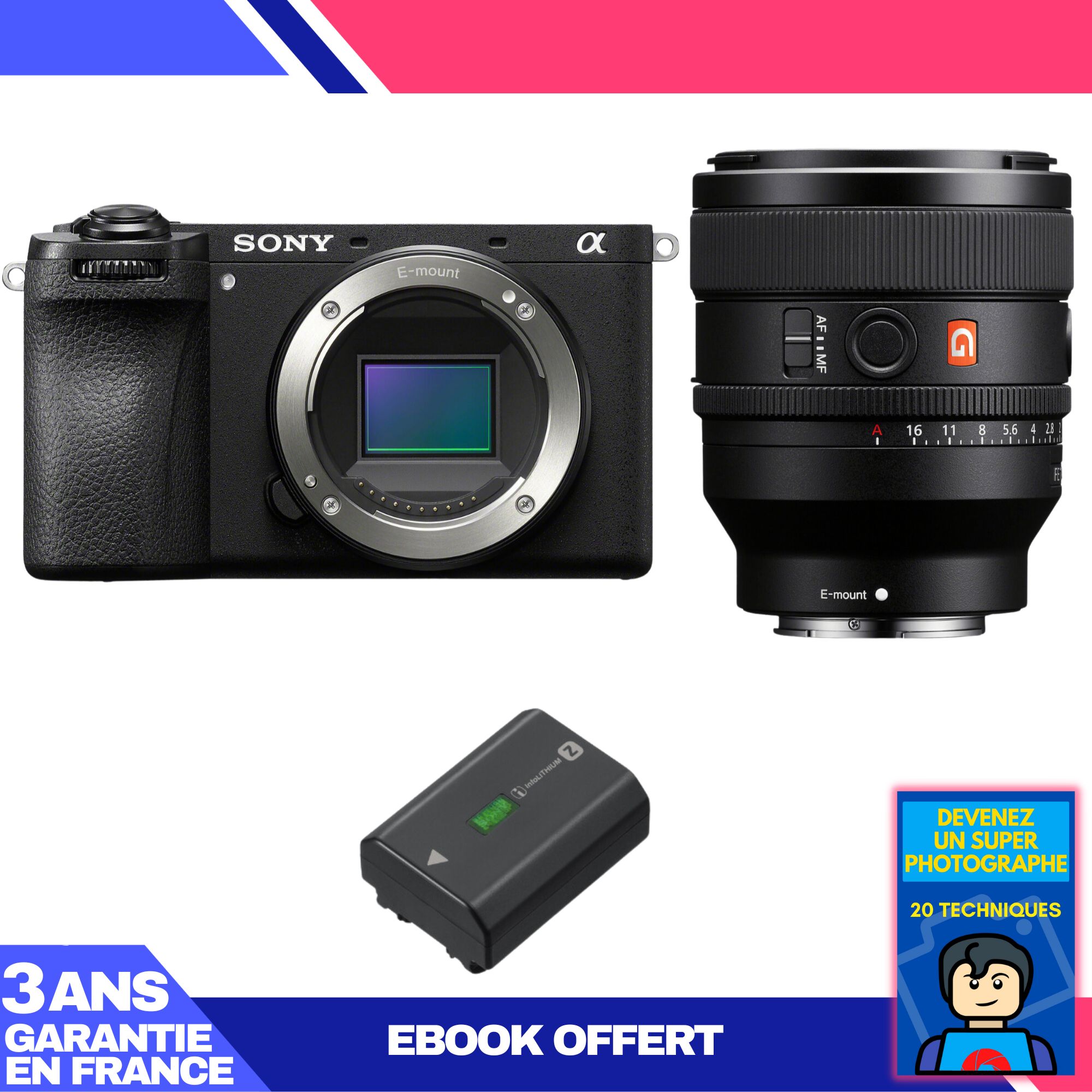 Sony A6700 Mirrorless Camera + FE 50mm f/1.4 GM Lens + 1x Sony NP-FZ100 Battery + 'Become a Super Photographer' Ebook