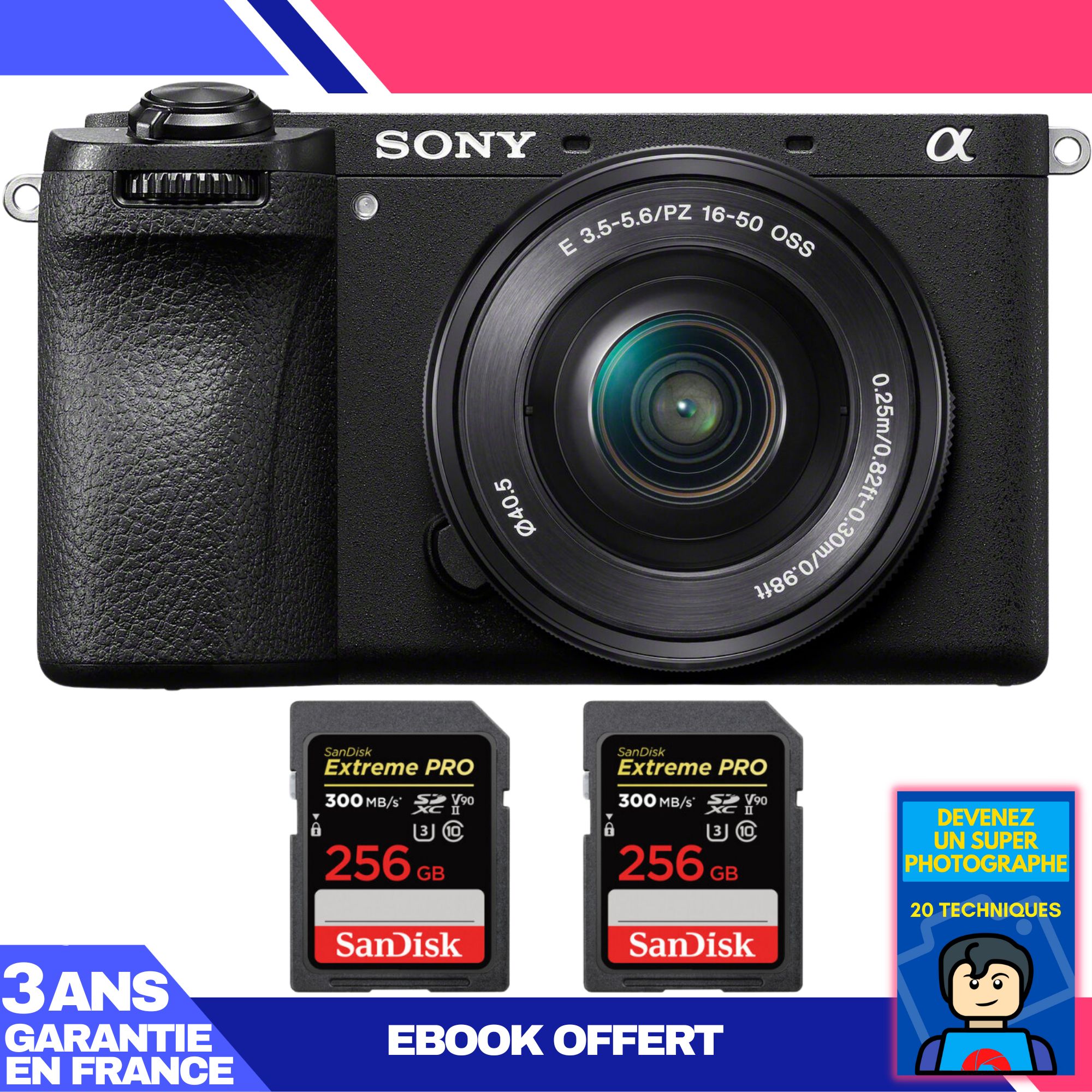 Sony A6700 Mirrorless Camera + 16-50mm f/3.5-5.6 OSS Lens + 2x 256GB SanDisk Extreme PRO UHS-II SDXC Cards