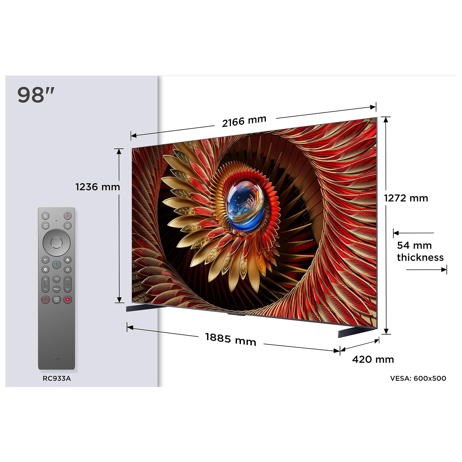 TCL 98-Inch 4K Ultra HD Smart TV (98C89K)