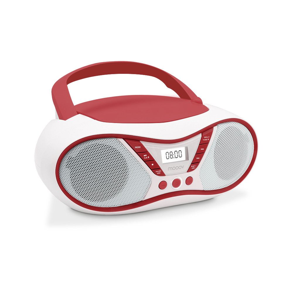 Mooov Cherry CD Player with FM Radio and USB Port