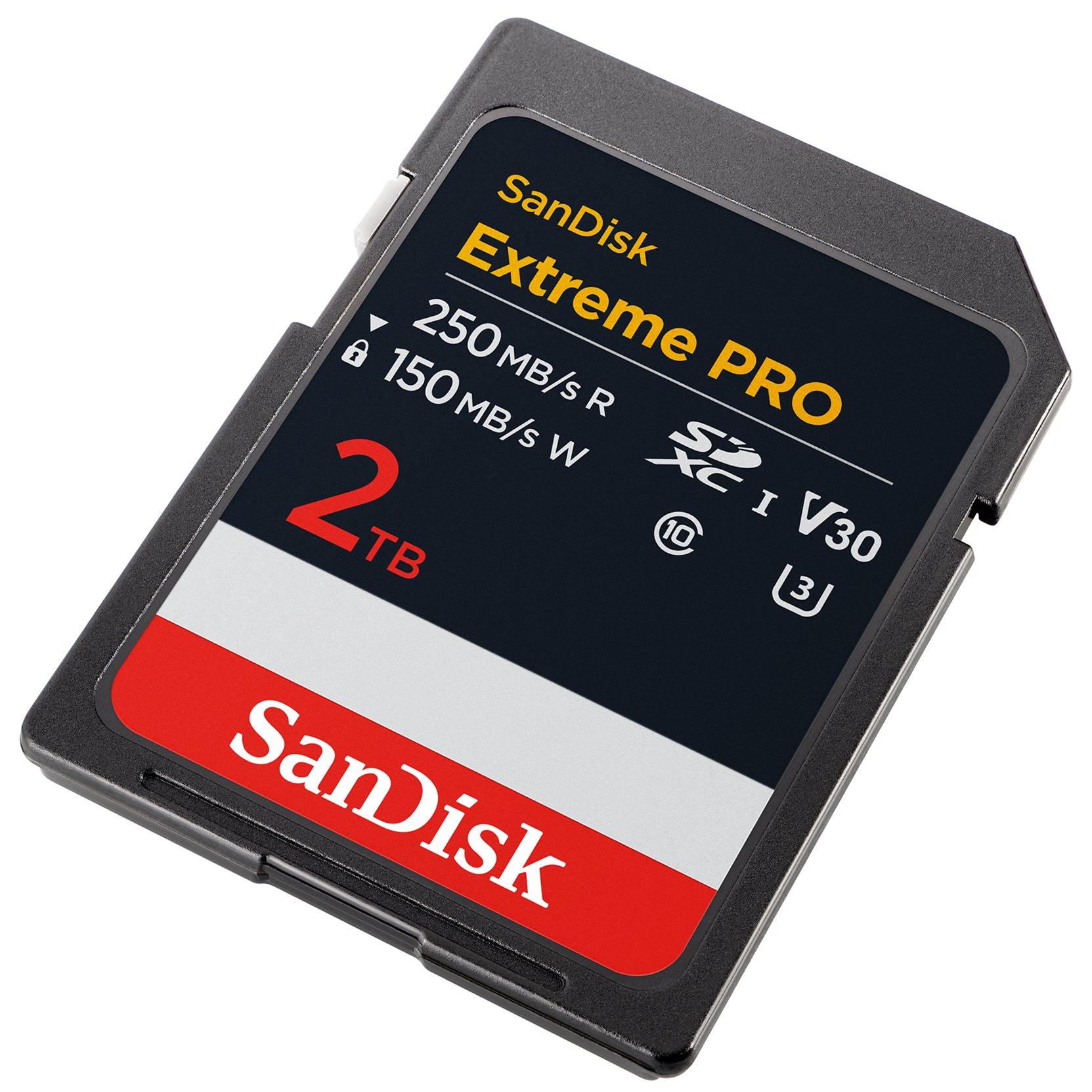 SanDisk Extreme PRO Flash Memory Card - 2TB - V30 Video Class / UHS-I U3 / Class 10 - SDXC UHS-I