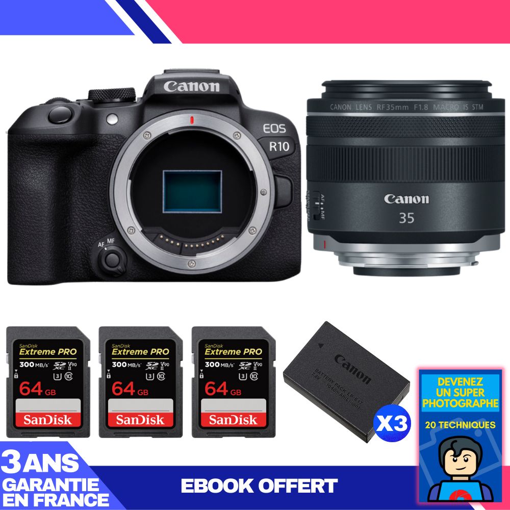 Canon EOS R10 + RF 35mm F1.8 IS Macro STM Camera Kit