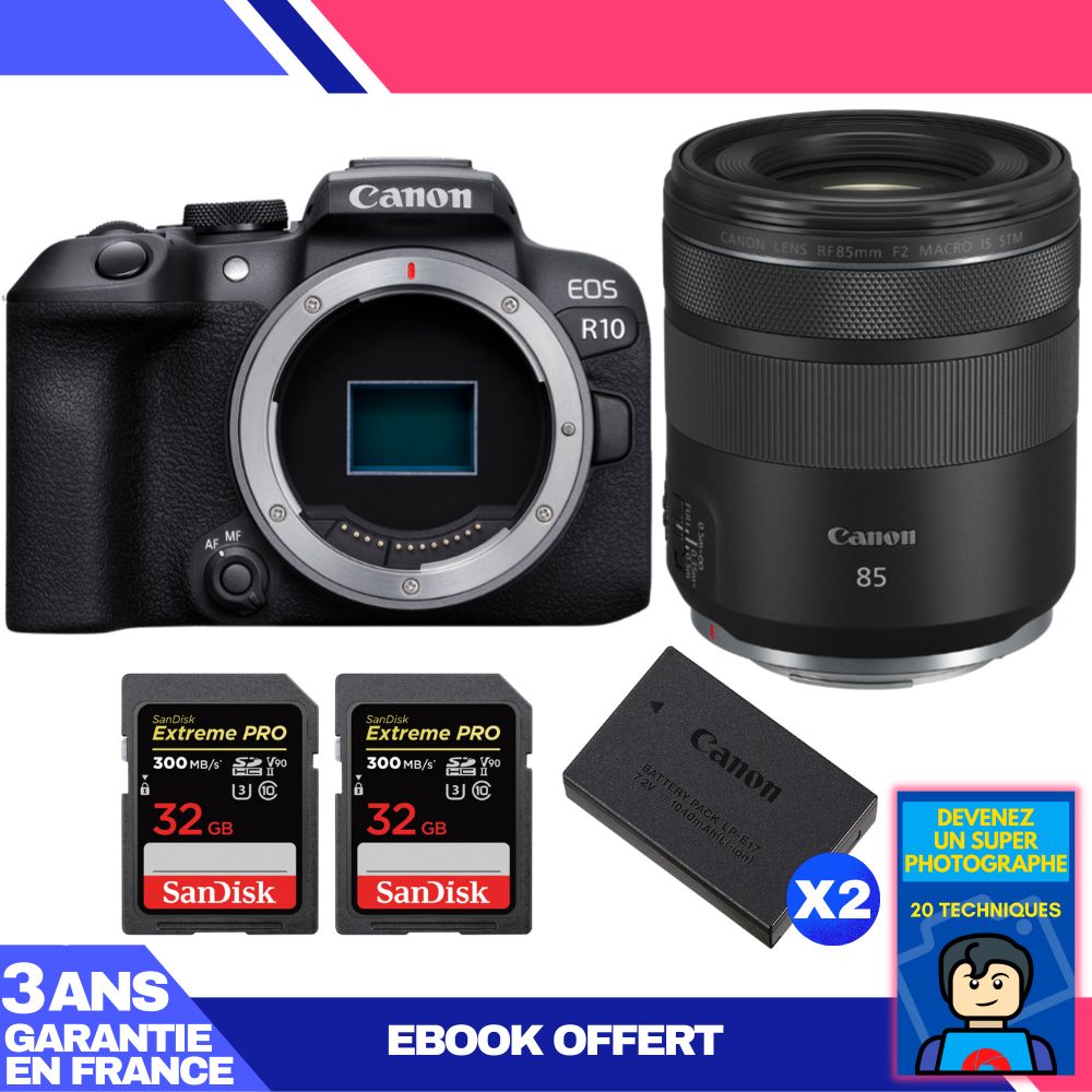 Canon EOS R10 + RF 85mm F2 Macro IS STM Kit