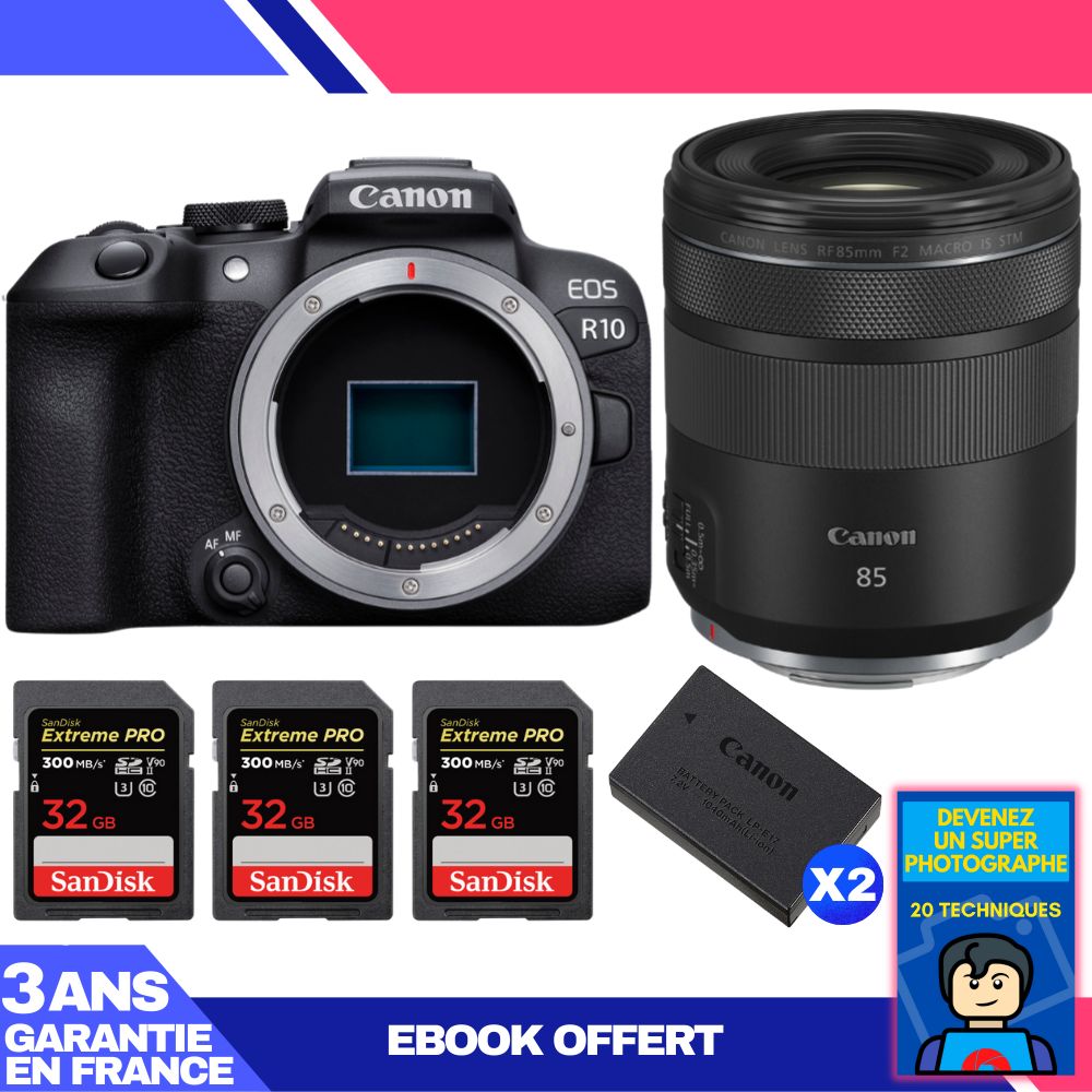 Canon EOS R10 + RF 85mm F2 Macro IS STM Camera Kit