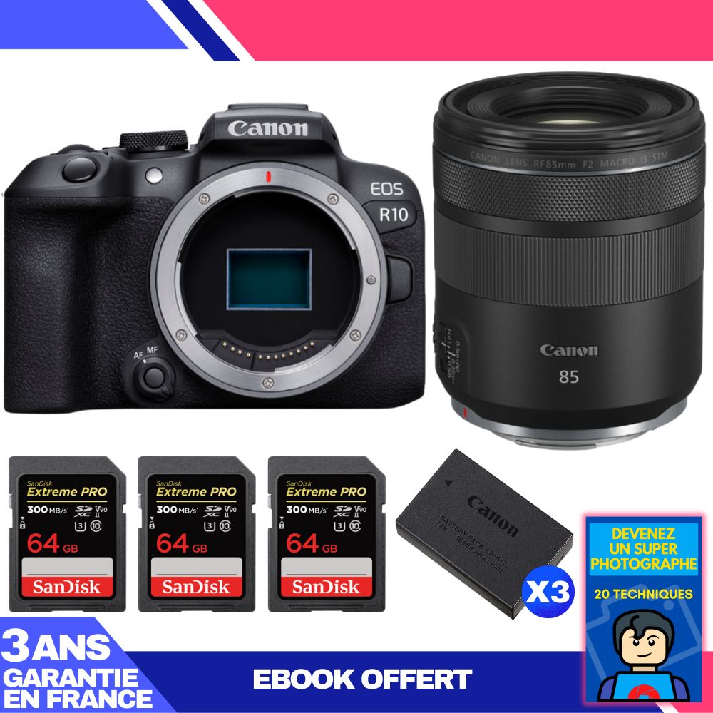 Canon EOS R10 + RF 85mm F2 Macro IS STM Lens Kit